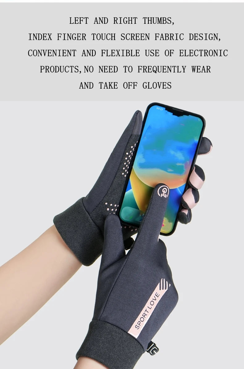 Winter Gloves for Women, Fleece-Lined, Windproof, Cold-Proof, Warm, Touchscreen-Compatible, Non-Slip, for Driving, Riding Motorcycles, Outdoor, Men's Gloves