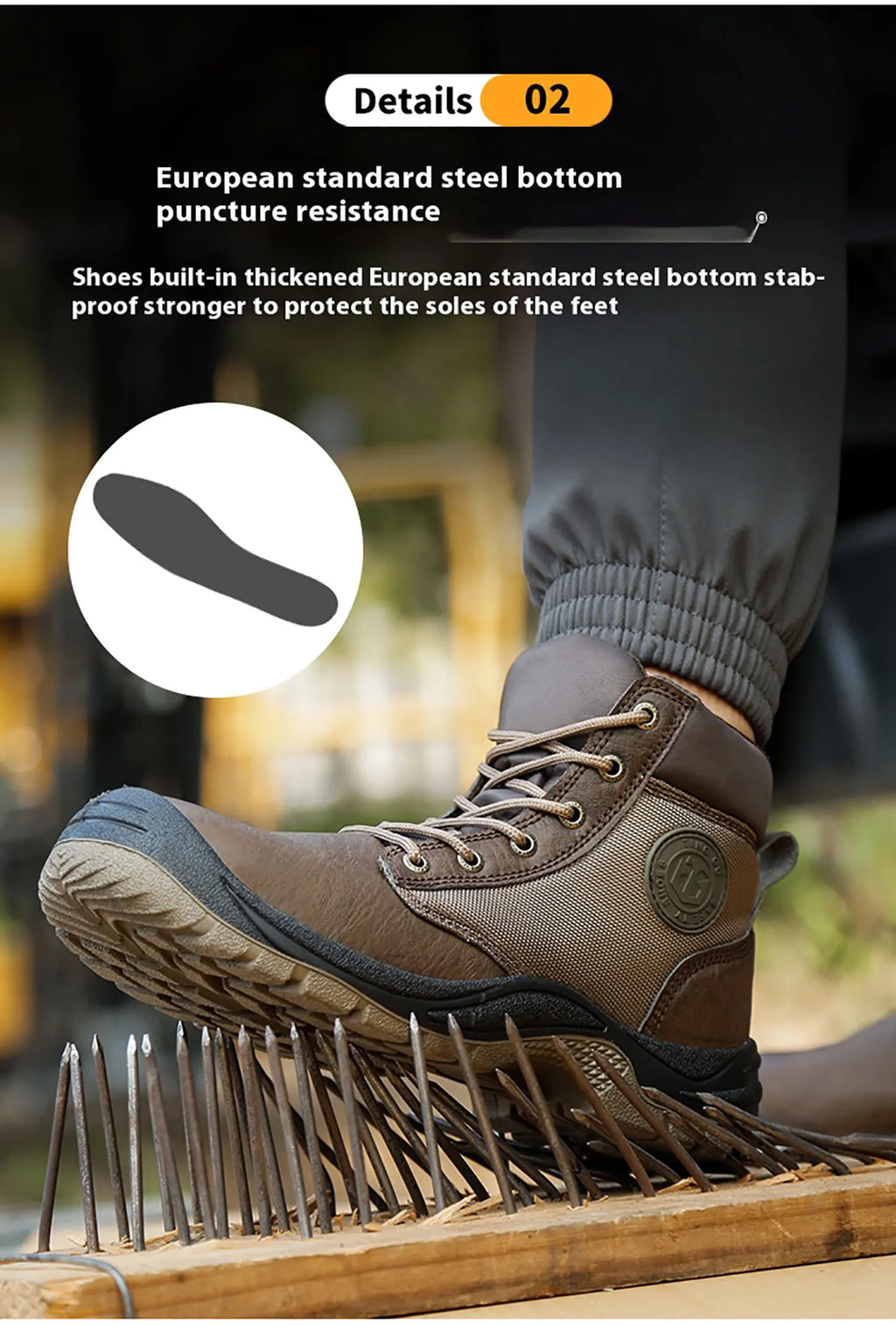 Men's safety shoes are anti smashing, anti piercing, anti-static, anti slip, wear-resistant, and splash proof work shoes