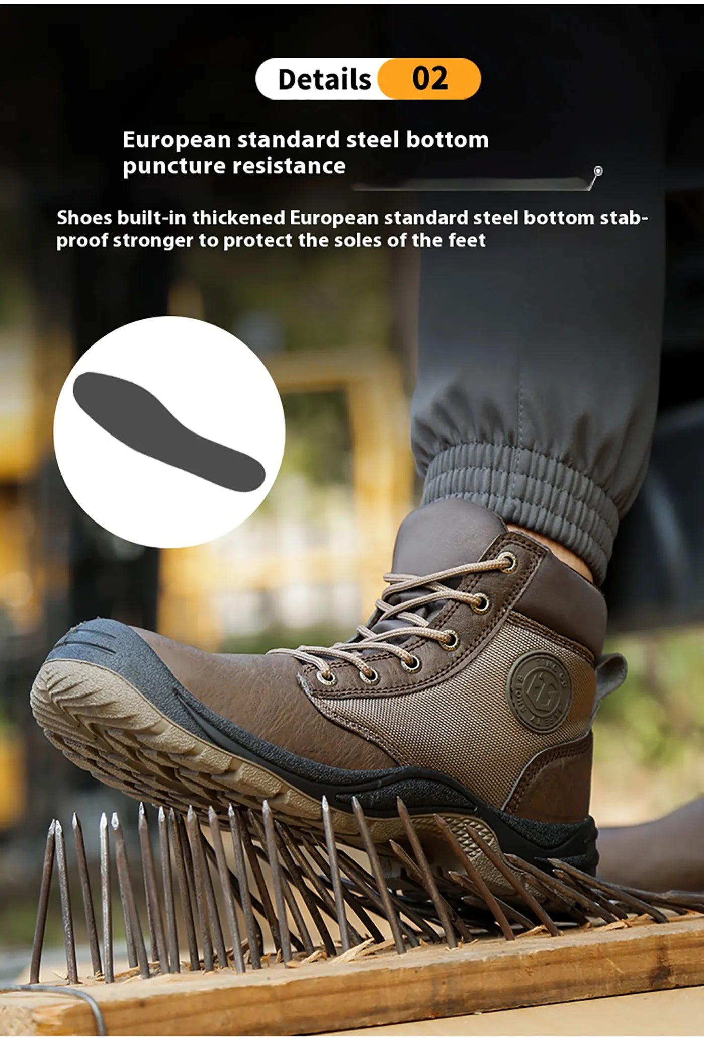 Men's safety shoes are anti smashing, anti piercing, anti-static, anti slip, wear-resistant, and splash proof work shoes