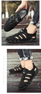 Men's Summer Sandals, Breathable and Comfortable, Cut Out Slip-On Driving Shoes, Walking Shoes, River Tracing Shoes, Wading Shoes, Beach Shoes, Suitable for Outdoor Use