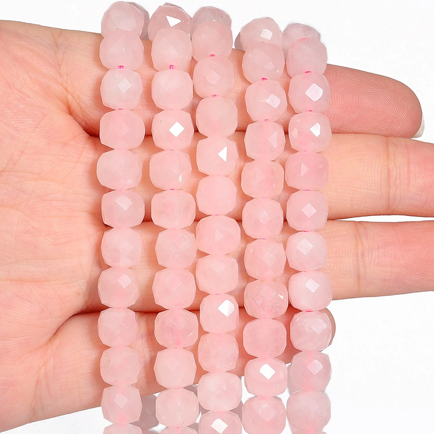 7-8mm Faceted Cube Beads Tourmaline Picture Jasper Agate Turquoise Amethyst Stone Beads for Jewelry Making Diy Accessories