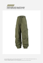 Men's outfit pants are versatile, trendy, loose, straight-leg outdoor work pants and trendy brand tight-fitting windbreakers