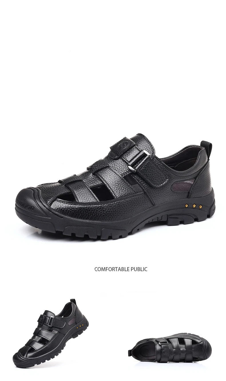 Man’s Sandals breathable comfort summer slippers beach Muller outdoor anti slip shoes youth casual fashion Hollow shoes