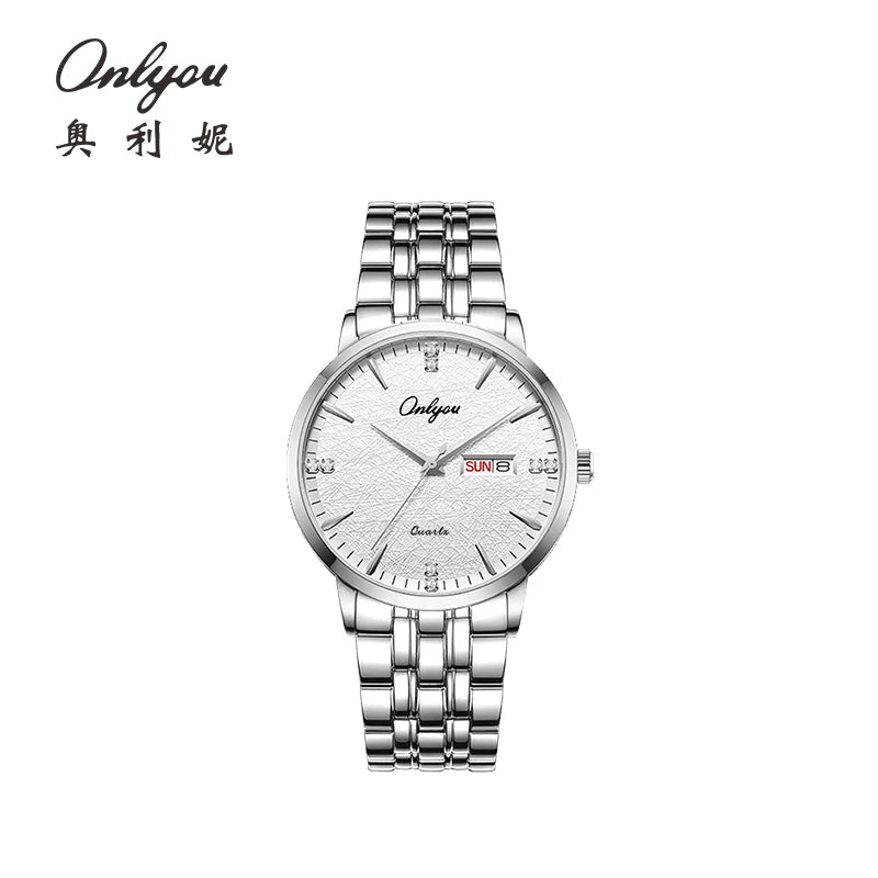 New ONLYOU High Quality Luxury Couple Watches, Original Stainless Steel Watches for Men and Women, Top Brand Couple Watches