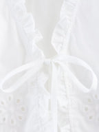 Embroidered Blouse Top Boho Chic Hawaiian Summer Vintage Ruffle Crop Shirts Female Elegant Women's Shirt Tops Woman 2025