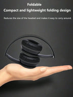 Foldable wireless Bluetooth headphones, over-ear heavy bass headphones