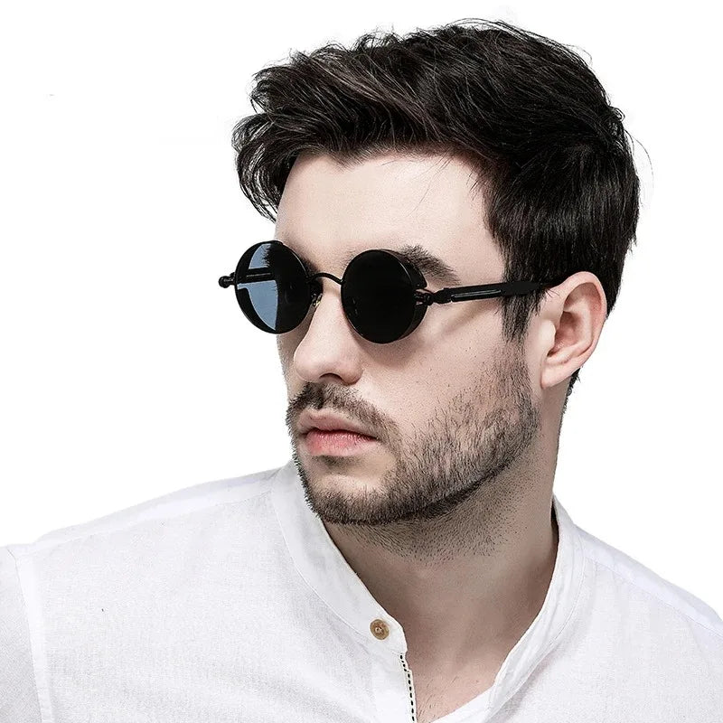 Steampunk Sunglasses For Men Women Round Frame Driving Outdoor Sports UV400 Sun Glasses Fashion Trend Retro Male Female Eyewear
