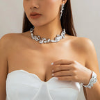 3Pcs Exaggerate Heavy Metal Liquid Irregular Necklace Vintage Statement Pleated Choker Women's Steampunk Jewelry Sets