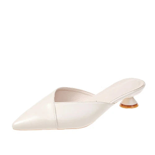 Women's Elegant Mules Woman Casual Slippers 2021 Ladies Low Heels Fashion Female Pointed Toe Shoes Women Candy Colors Footwear