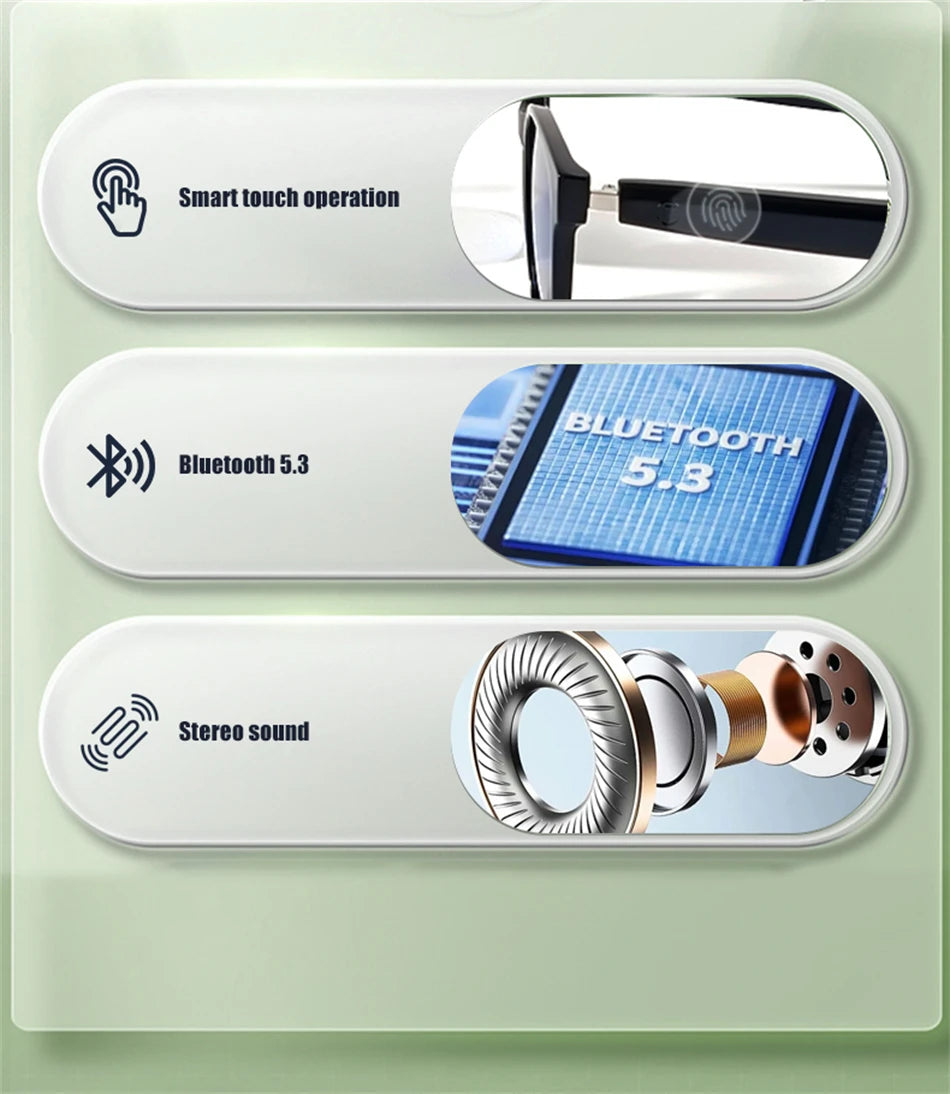 2025 Sunglasses Smart Glasses Men Women Technology Audio Call Remote Headset Sunglasses Sports Driving Music Earbuds Headphones