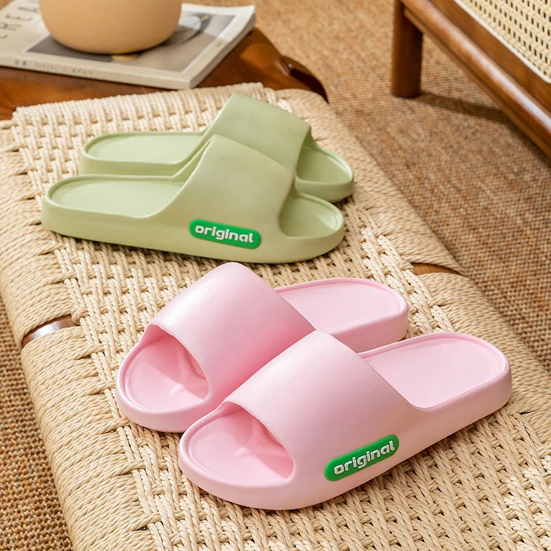 Men's Non-Slip Slippers for Women Summer New Indoor Home Soft Bottom Middle-Aged and Elderly Couples Bathroom Bathing Slippers for Men