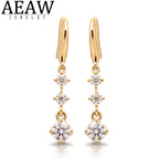 AEAW 14K Yellow Gold Round 0.7ctw Round Cut CVD HPHT Lab Diamond Earrings  for Women Engagement Wedding Bride Gift Fine Jewelry