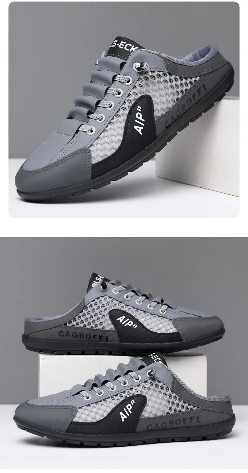 Men's Fashion Soft-soled Half Slippers Men Summer Trendy Bottom Casual Shoes Breathable Slip-on Shoes Sneakers Zapatos De Hombre