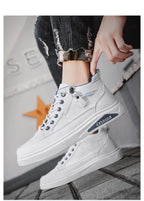 Men's Mid-top Shoes with Simple Solid Color Design Flat Bottom for All Seasons Durable  Anti-slip Lace-up Walking Casual Shoes