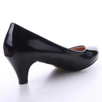 New Women's Shoes On Heels Elegant Medium High Heeled Ladies Pointed Toe Fashion Pumps For Woman Office Black White Red