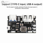 Single Lithium Battery Charger Board TYPE C + USB A 5V 2.4A Charger Discharger Module Supports Charging And Discharging