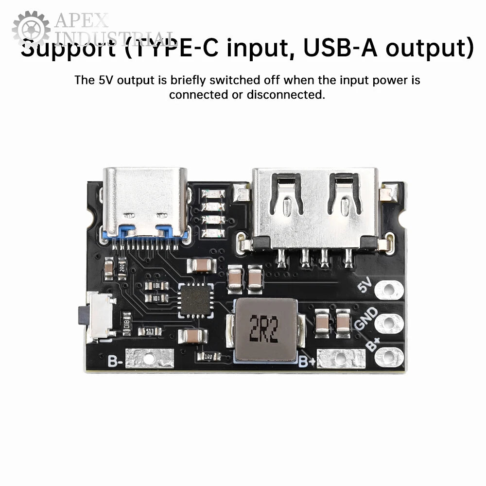 Single Lithium Battery Charger Board TYPE C + USB A 5V 2.4A Charger Discharger Module Supports Charging And Discharging