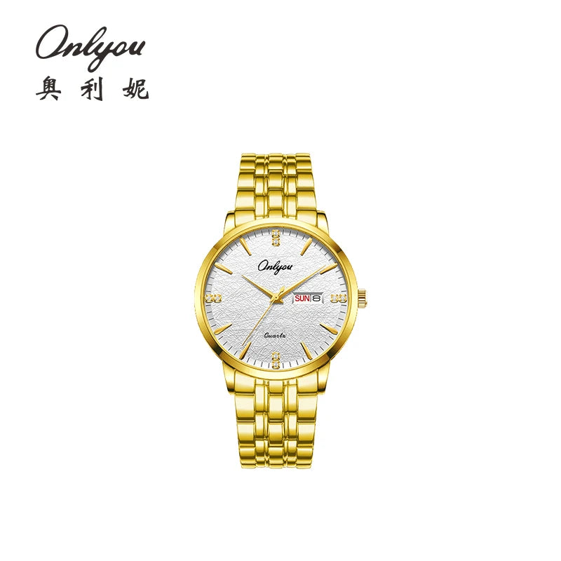 New ONLYOU High Quality Luxury Couple Watches, Original Stainless Steel Watches for Men and Women, Top Brand Couple Watches