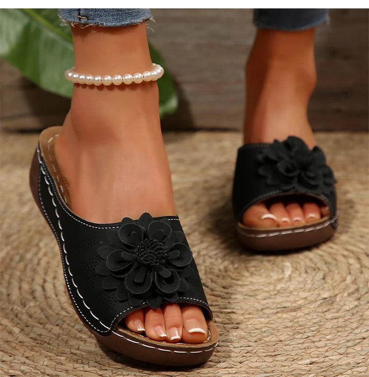 Women's Sandals Wedges Heels Sandals Summer 2025 Platform Sandalias Mujer Soft Heeled Slippers Summer Shoes Woman Footwear Women