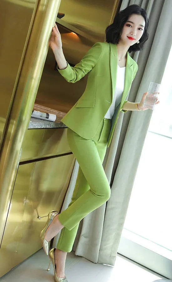 Pant 2 Piece Outfit 2025 Summer Womens Matching Sets Pants Elegant High Quality Blazer Suit Set Of Two Fashion Pieces For Women