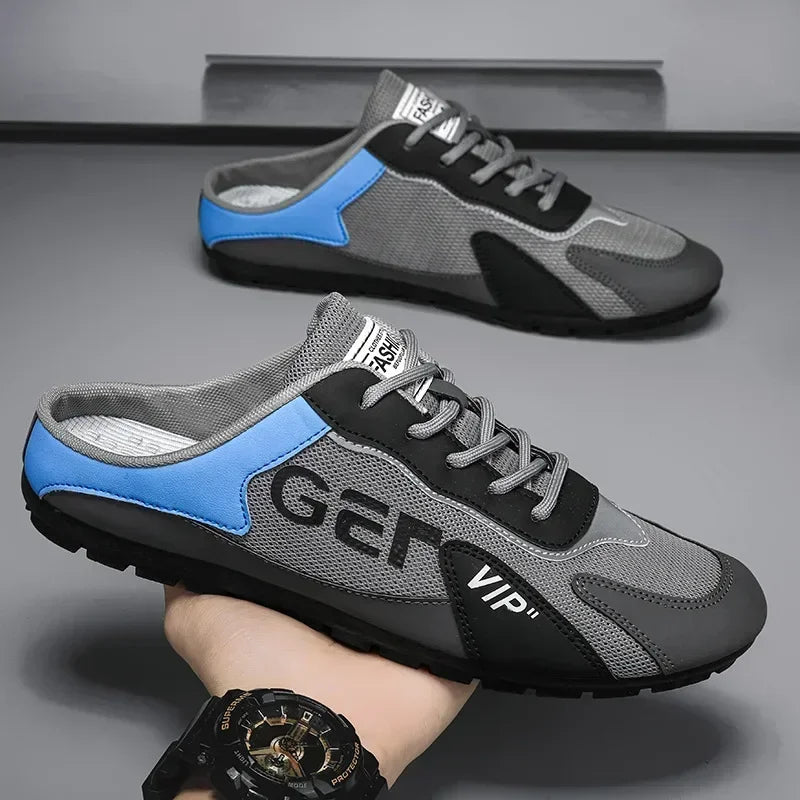 2025 New Men Slippers Trend Baotou Shoes for Men Summer Breathable Casual Shoe Vulcanized Flats Male Sneakers Half Slip-on Shoes