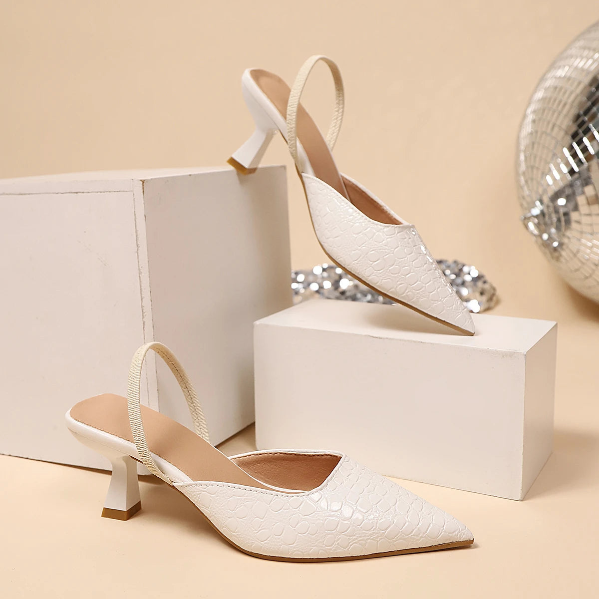 Simple Black Pointed Toe Sandals Women 2025 Summer Slingbacks High Heels Pumps Woman Thin Heeled Ladies Office Shoes Footwear