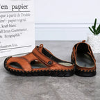 2023 Sandals Summer Men Leather  Classic Men Shoes Slippers Soft Sandals Men Roman Comfortable Outdoor Walking Footwear