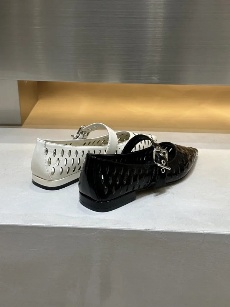 Women Sandals Pointed Toe  Flats Hollow Loafers Shoes Fashion Elegant Summer Woman Shoes Brand Casual Cozy Женские Сандалии