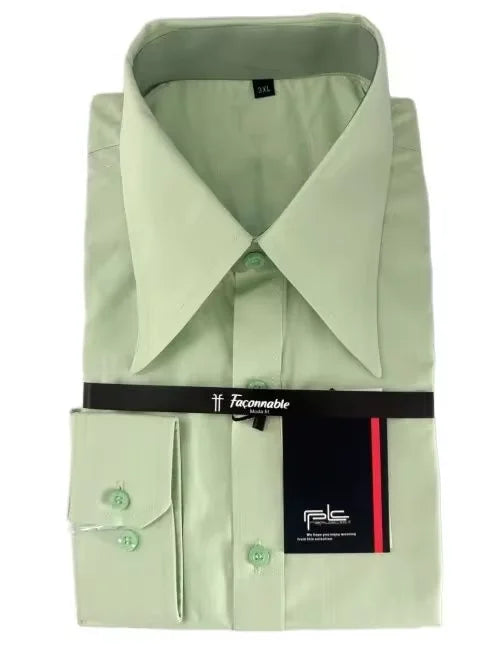 Men's shirt design retro trendy brand long pointed shirt - men's authentic retro appearance custom shirt