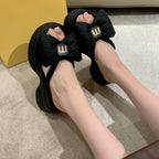 Women Slippers 2024 New Summer Casual Shoes Versatile Thick Sole Sandals Women Outwear Bow Beach Slippers Sexy Slides Women