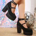 High Heels Women Mary Janes Shoes Woman Platform Fashion Sandals Women Summer New Dress Lolita Shoes Chunky Pumps Zapatos Mujer