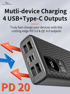 Power Bank 30000mAh With 20W PD 22.5W QC Quick Charging Powerbank Support FCP AFC  VOOC 22.5 Portable PoverBank 20000mAh