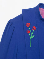 Women's Embroidered Hooded Jacket Long Sleeve Button up Top New Fashion Design