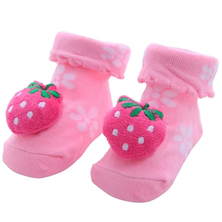 Fall Winter 0-1 Year Old Baby Socks Cute 3D Cartoon Doll Socks Warm Cute Socks Baby Girl Boy Socks