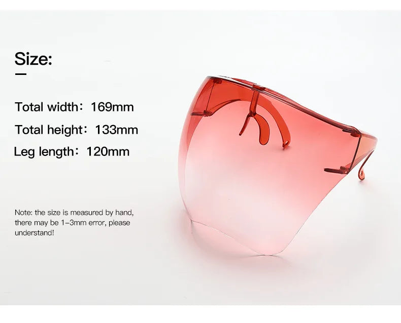 Full Face Sunglasses Mask Women Men Protective Faceshield Glasses Goggles Covered Spherical Lens Anti-Spray Cycling Sunglasses