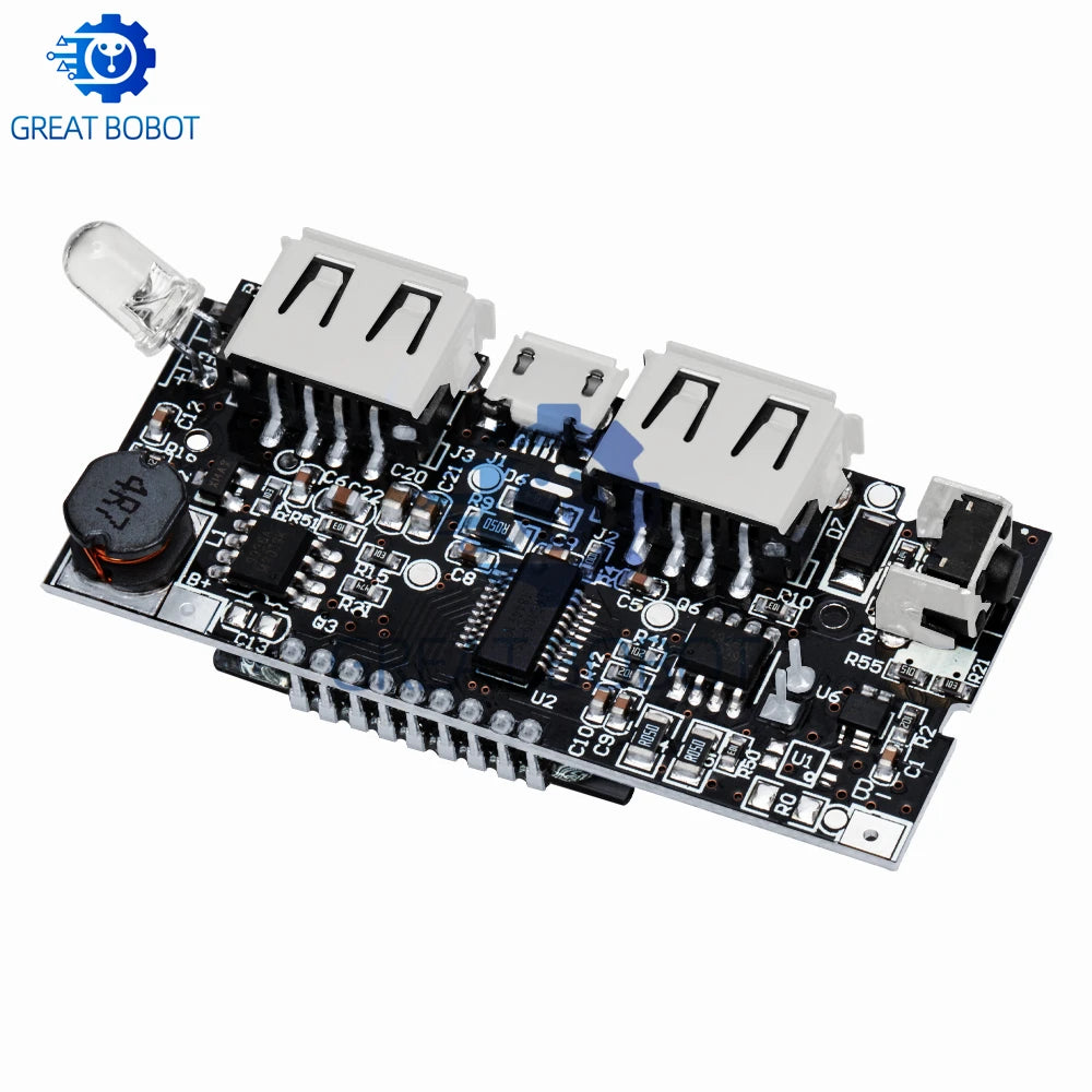 BS Dual USB Mobile Power Bank: 5V 1A & 2.1A Output! 18650 Battery - Powered PCB Power Module -  Phone Charging & DIY
