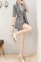 Women's 2 Pant Set Black Baggy Two Pieces Sets Pants for Woman Plaid Outfits Blazer and Trousers Suits Korea Stylish Groups of D