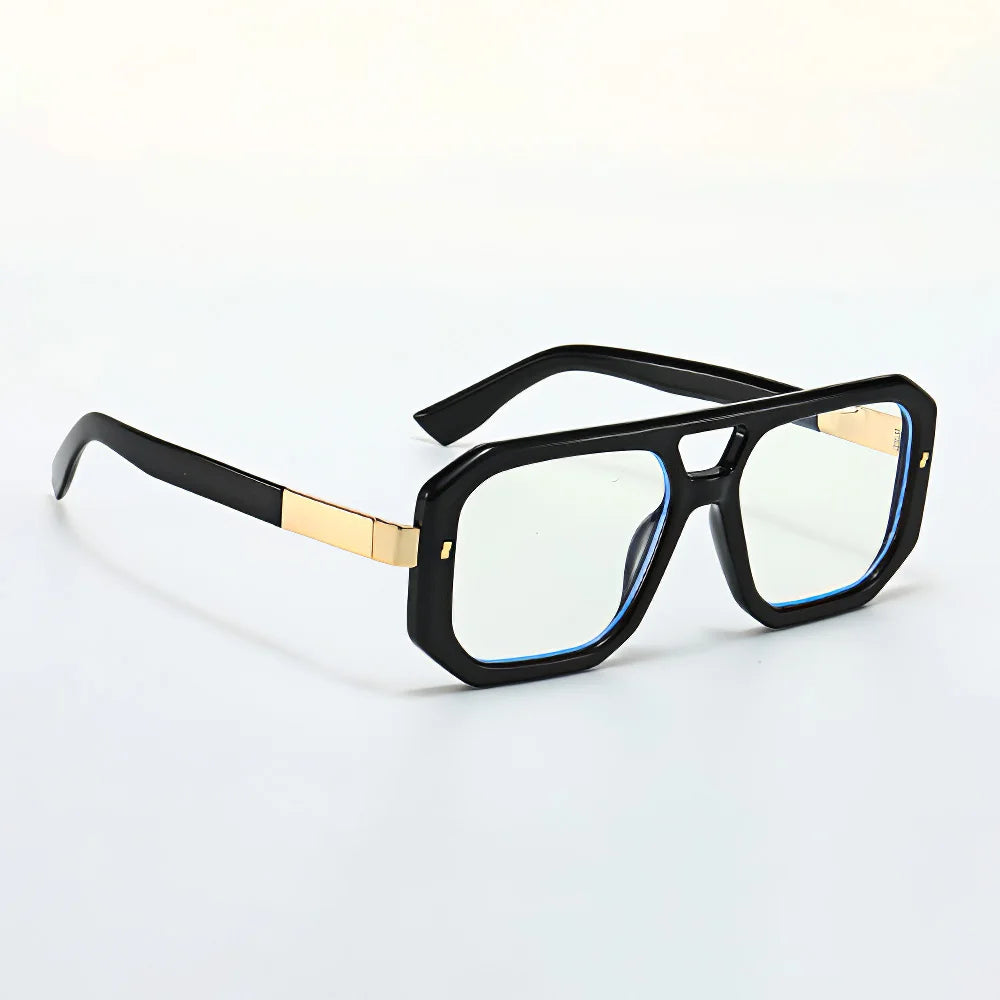 Sunglasses Men Art Geometry Double Frame Glasses Double Beam Glasses Square Frame Modern Minimalist Commuting Items