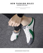 Men's Casual Slippers  Summer Comfortable Anti Slip Mesh Breathable Men's Sports Shoes Lightweight Soft Soled Half Slippers