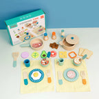 wooden Kitchen toy wooden tableware Food Sets toy  role play Educational Cosplay preschool gifts for kids Kitchen Accessories