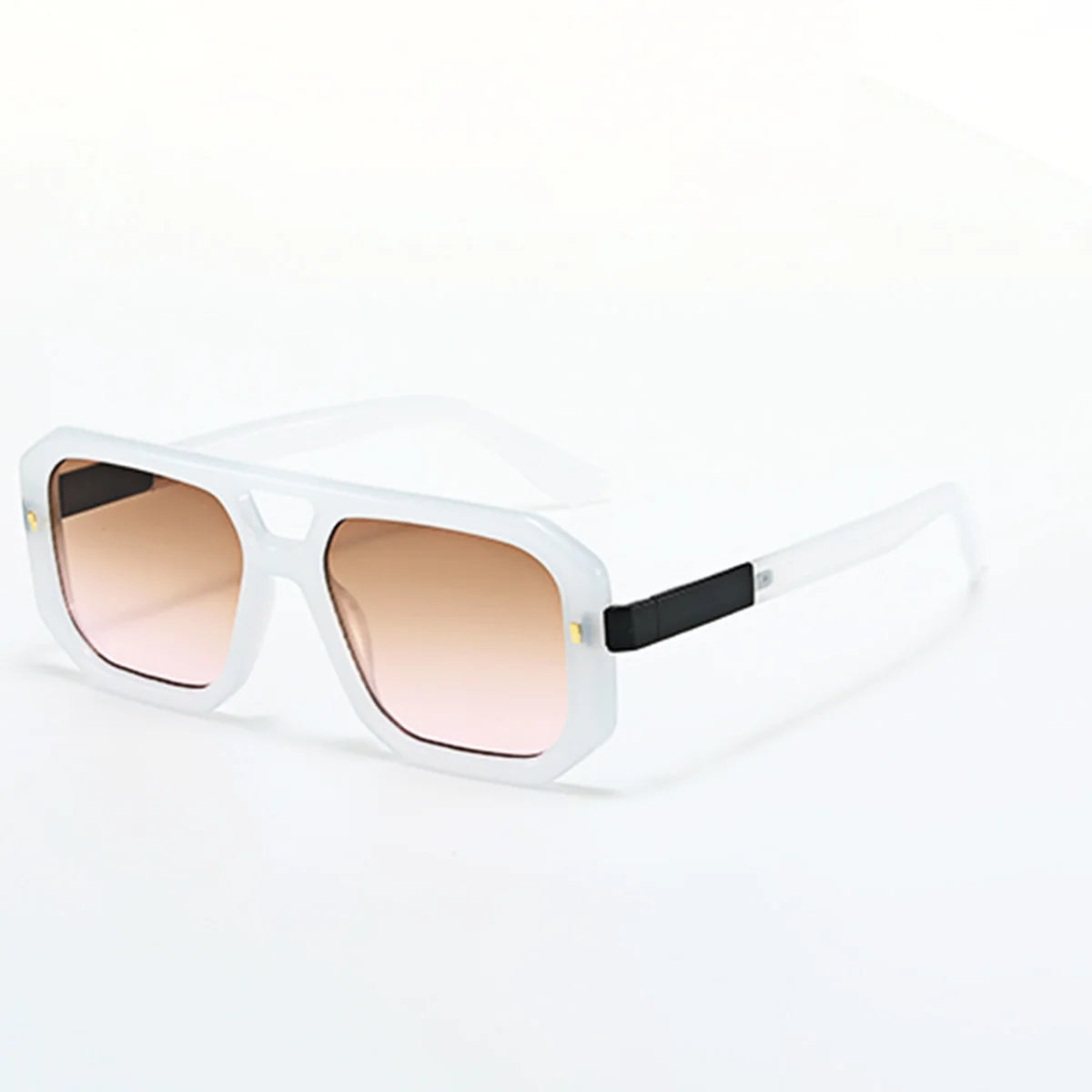 Sunglasses Men Art Geometry Double Frame Glasses Double Beam Glasses Square Frame Modern Minimalist Commuting Items