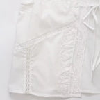 Women's Lace Embroidery Blouses, O Neck, Sleeveless, Front Tied, Female Shirts, Chic Tops, Fashion