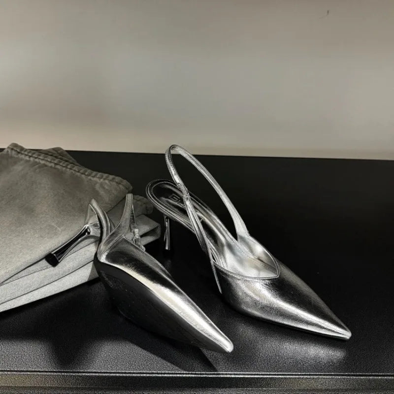 High Heeled Sandals Women Pointed Toe Elegant Shoes Sexy Fashion Pumps 2025 New Luxury Designer Brand Dress Zapatillas De Mujer