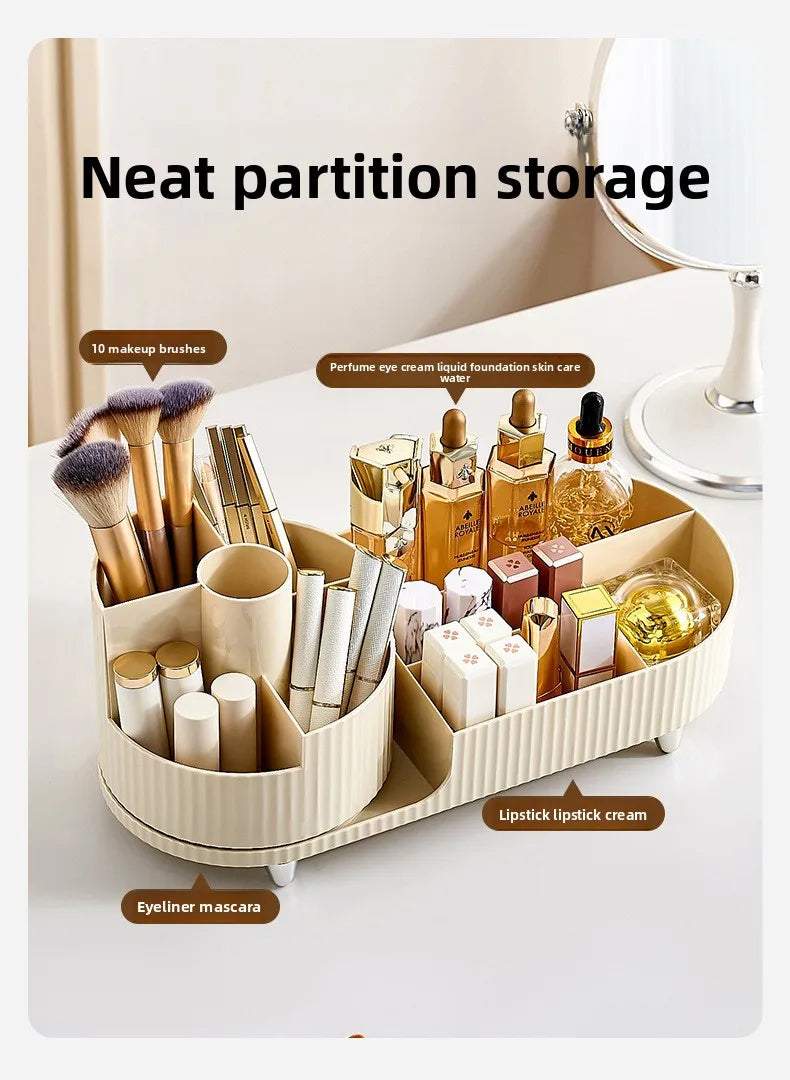 Large capacity fashionable and high-end cosmetics storage box for women's home and desktop, simple cosmetics storage box