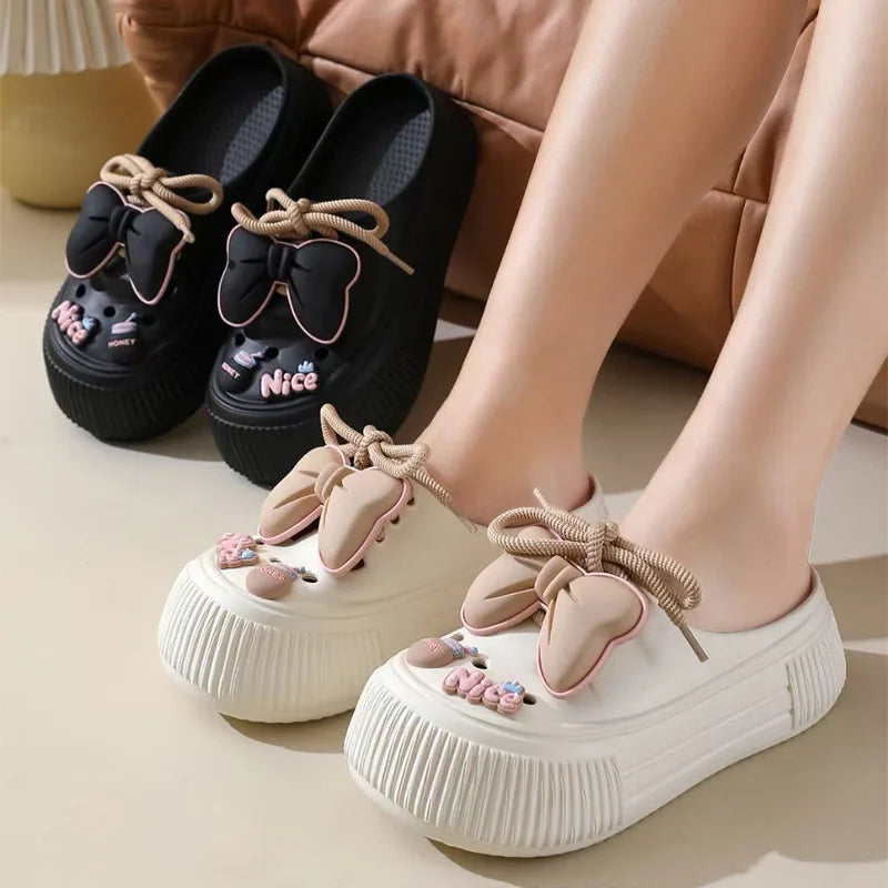 New Sandals DIY  Platform Sandals for Women 2025 Summer Thick Sole Beach Sandals Woman Flowers Non Slip EVA Clogs Garden Shoes