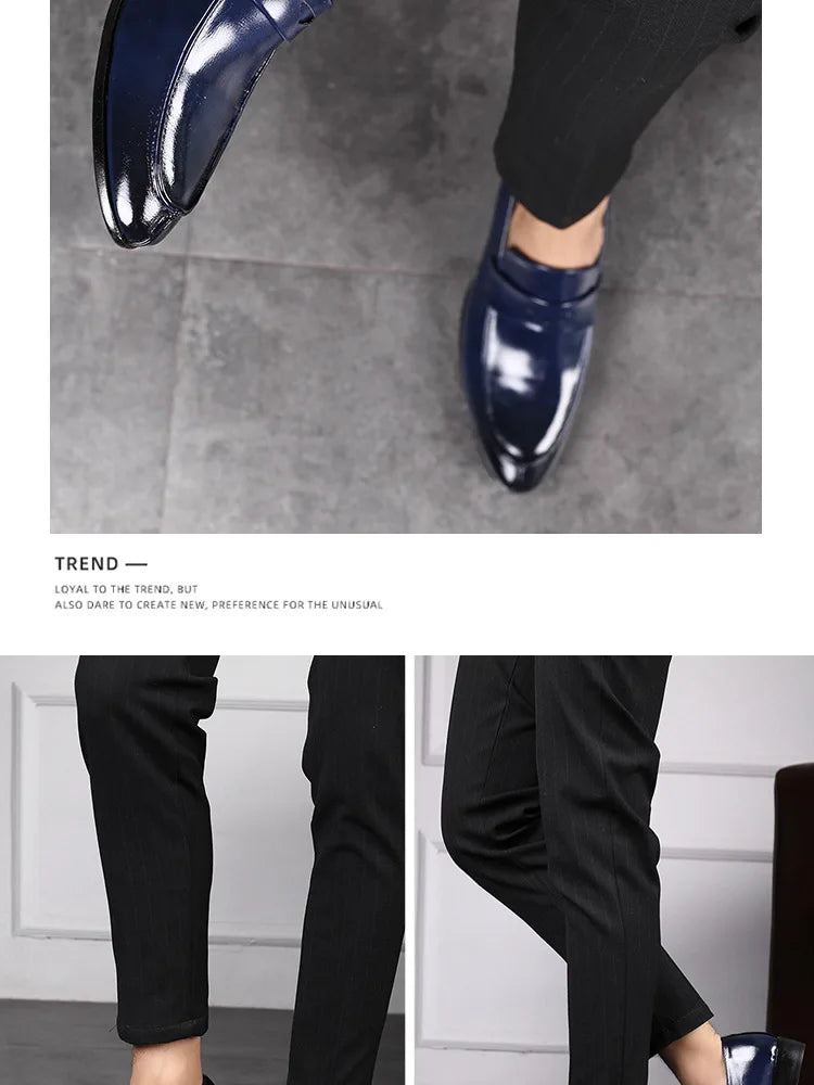 Men's Shoes Loafers Dress Man British Casual Single Leather Small Square Toe Mens Genuine Shoe Formal Black Elegant Good Quality