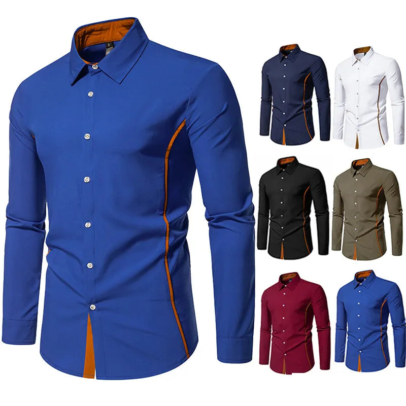 Man Shirts Men Long Sleeve Henry Collar Mens Dress Shirts Casual Male Clothes Chemise Hemd Homme Shirt B51