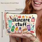 Cosmetic Bag - Durable Zipper Closure, Fun Illustrated Makeup Organizer, Lightweight Foldable Travel Toiletry Bag,Secure Storage