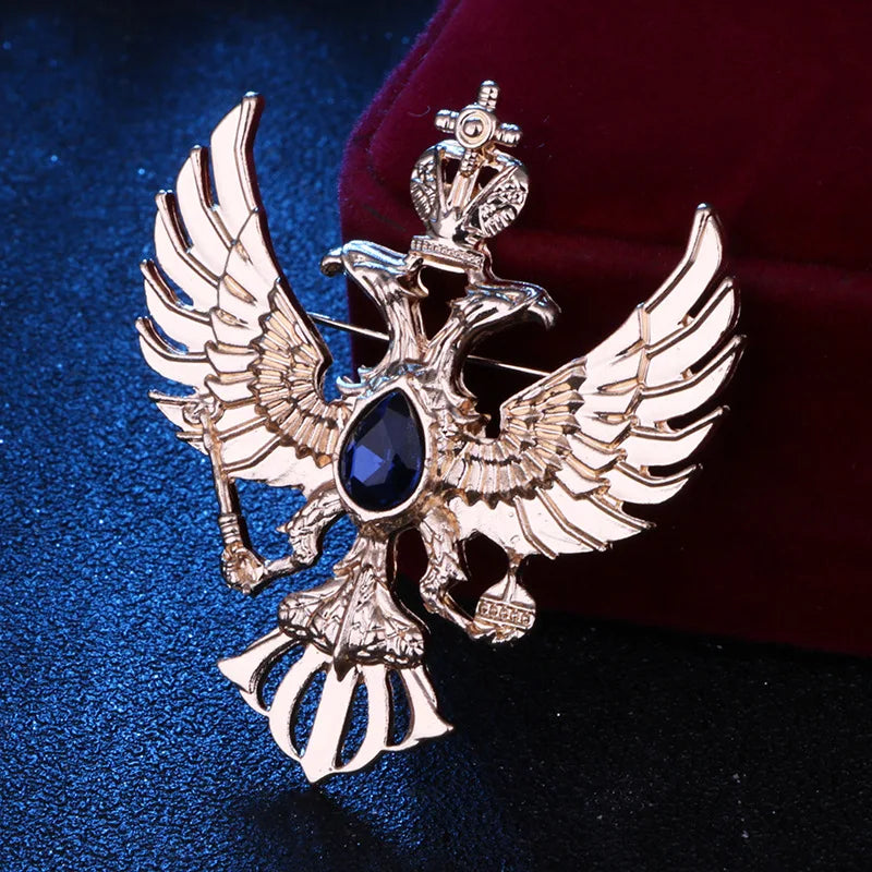 Beaut&Berry Retro Men's Double Headed Eagle Brooch Alloy Animal Pin Fashion Accessory Men's Jewelry Accessories Gift
