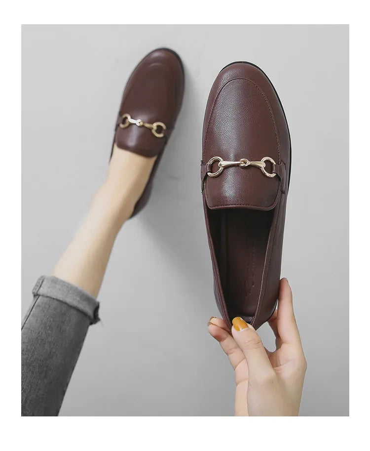 Womens Shoes Flats Loafers Ladies Fashion Leather Brand Sneakers Womens Designer Flat Ladies Shoes Woman Luxury Female Footwear